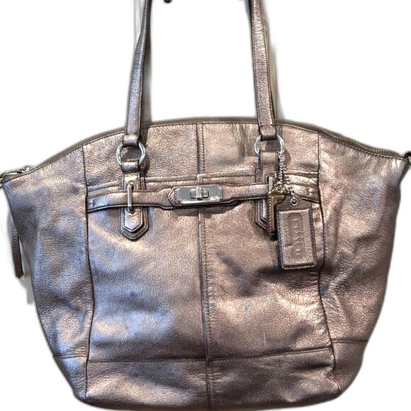 Coach Bronze Metallic Shoulder Bag - Picture 1 of 15